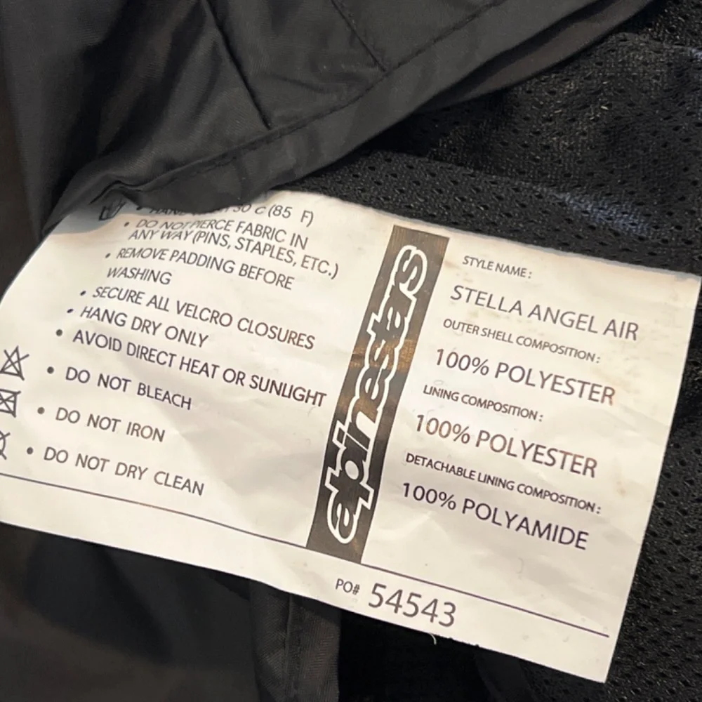 Beautiful Alpinestars Stella black motorcycle jacket, XS - Picture 8 of 11